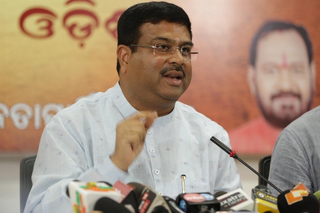 Dharmendra Pradhan at BJP press meet